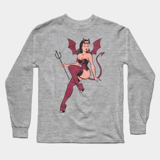 Lowbrow Devil Woman Gertrude Long Sleeve T-Shirt
